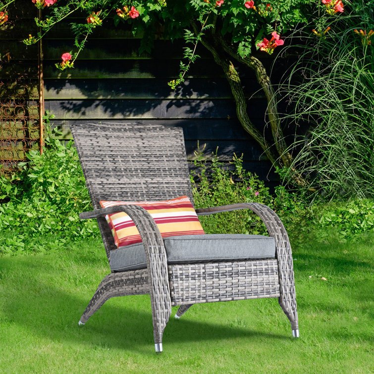 Winston Porter Outdoor Patio Wicker/Rattan Adirondack Chair - Wayfair ...